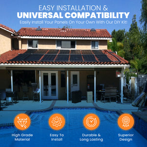 SwimEasy High Performance DIY Solar Pool Heater Kit - Advanced Design Maximizes Performance & Durability - 15-20 Year Life Expectancy