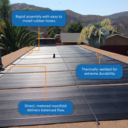 Universal Solar Pool Heater Panel Replacement - Highest Performing Design - 15-20 Year Life Expectancy - Includes Connector Hoses